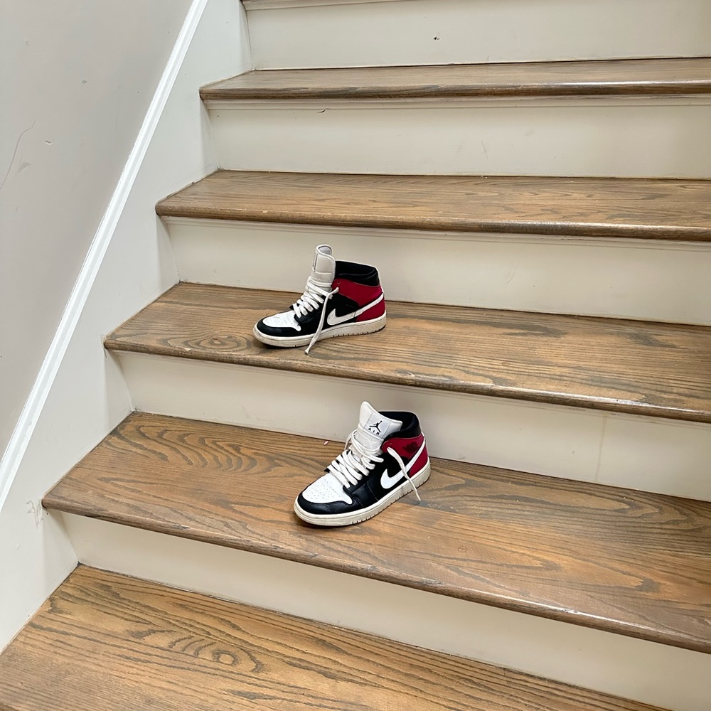 Nike HighTop Burgundy Sneakers- Black, White, and Red